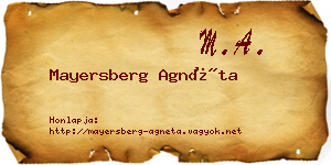 Mayersberg Agnéta névjegykártya